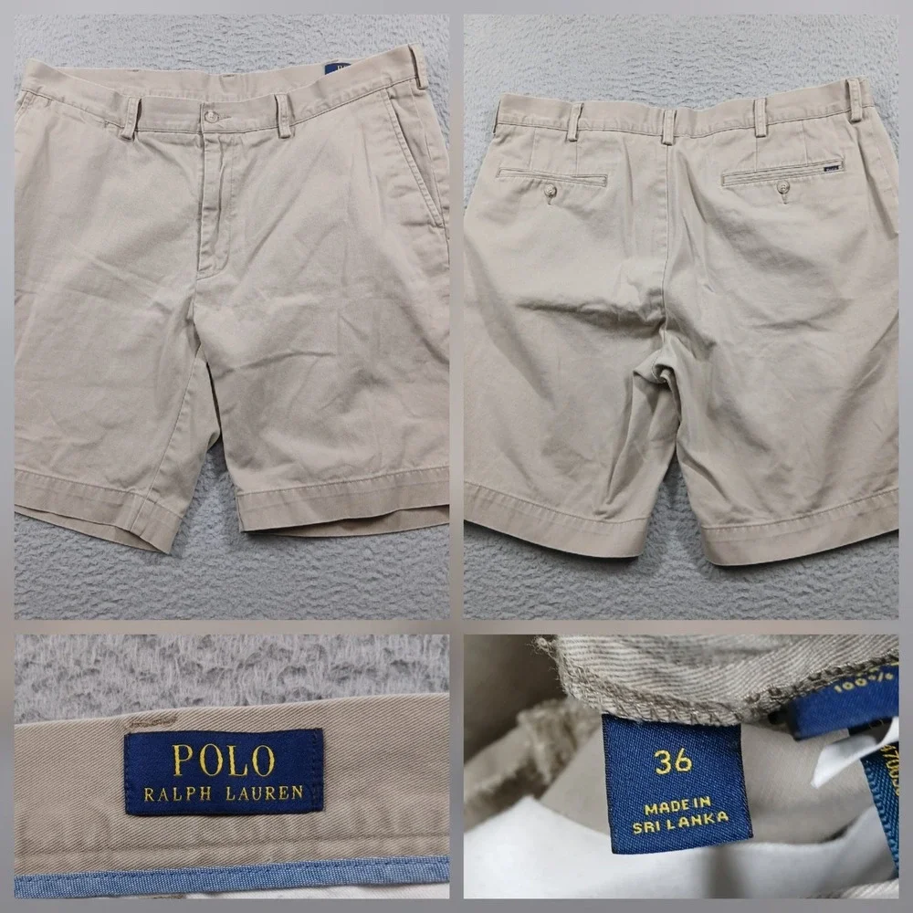 Polo Ralph Lauren Men's 36 Chino Shorts Tan Beige Classic Fit 9